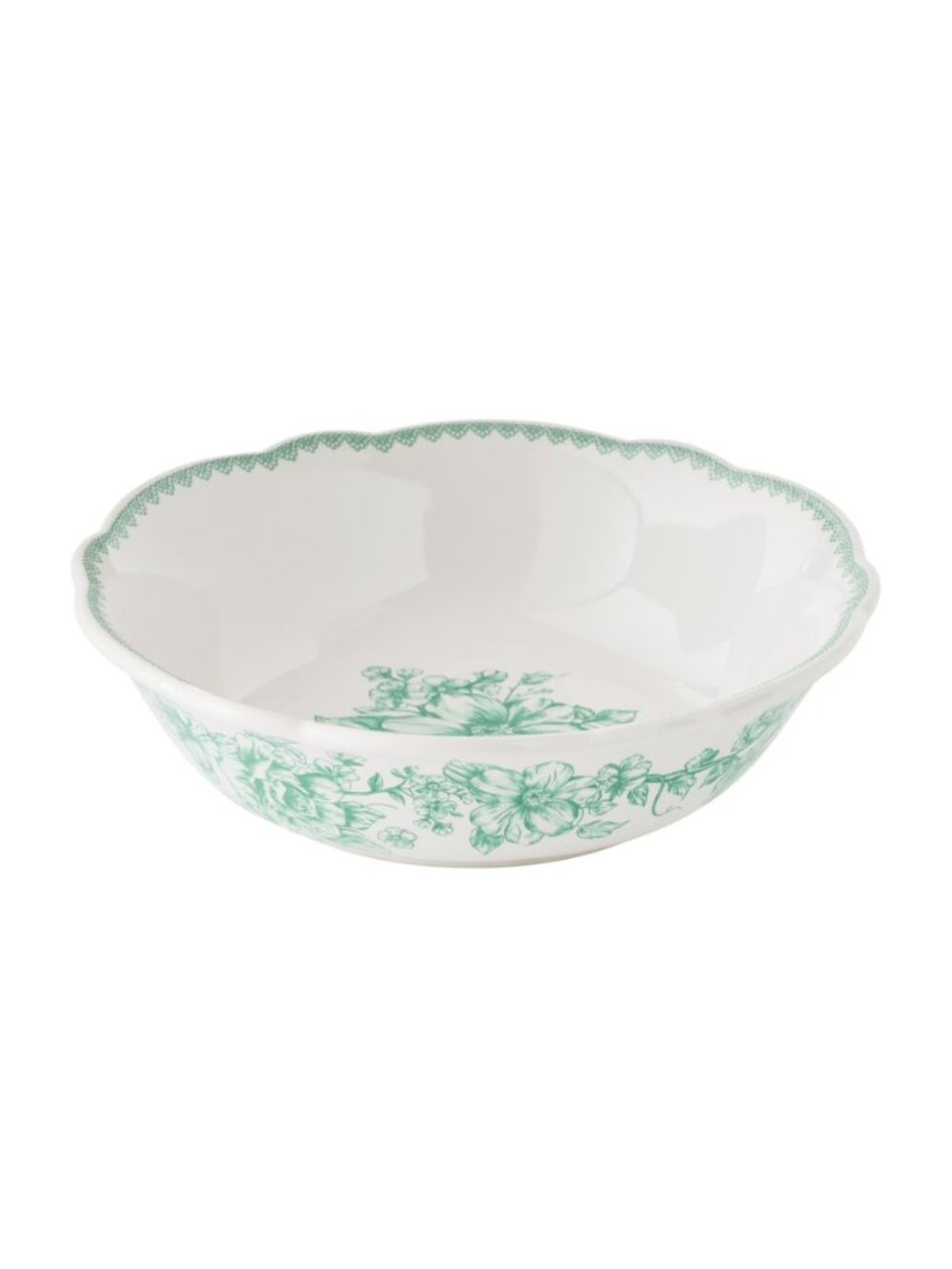 The Pioneer Woman Home Green Floral Design Agatha Stoneware Cereal Round Bowl